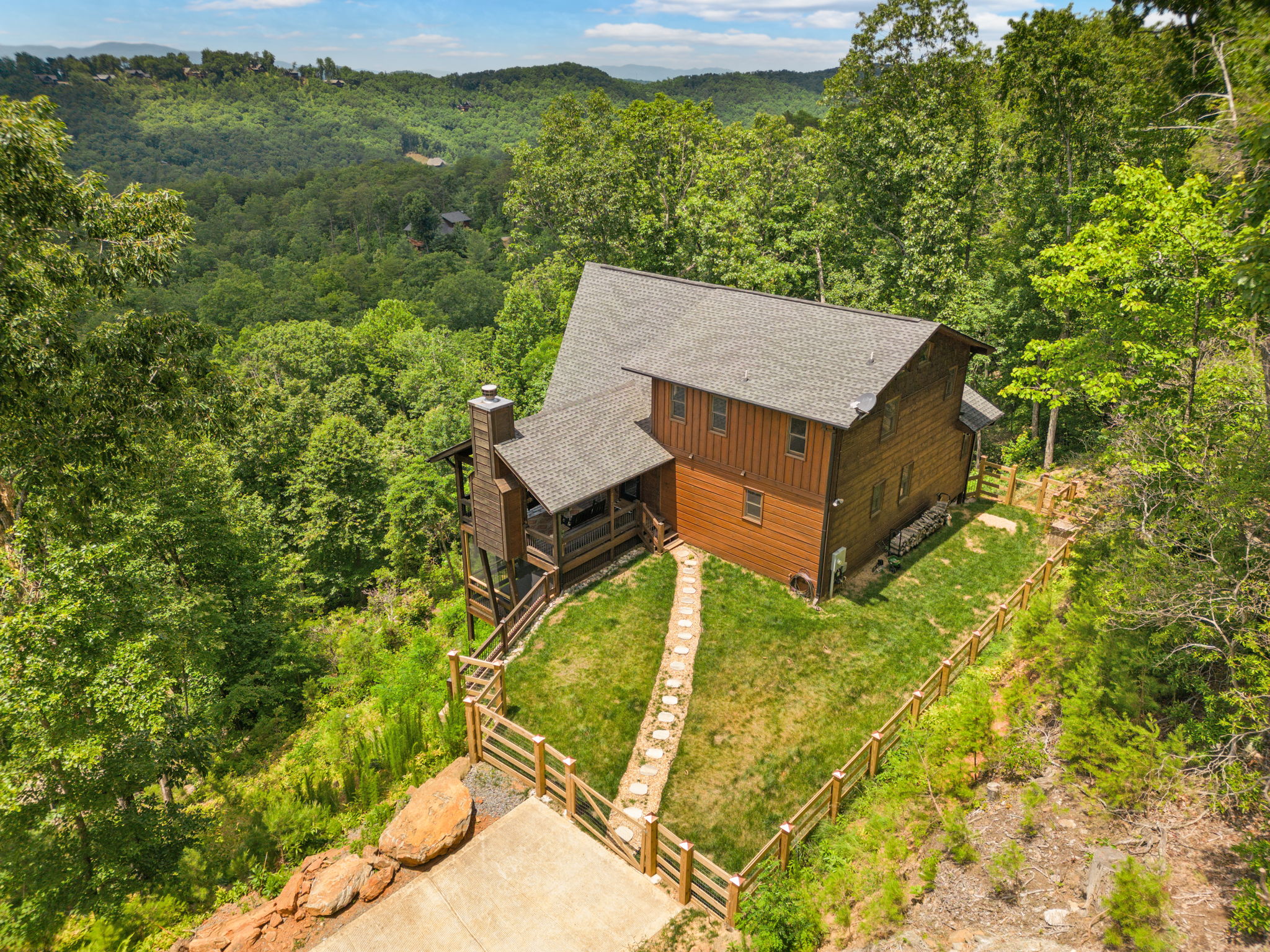 aerial view of home