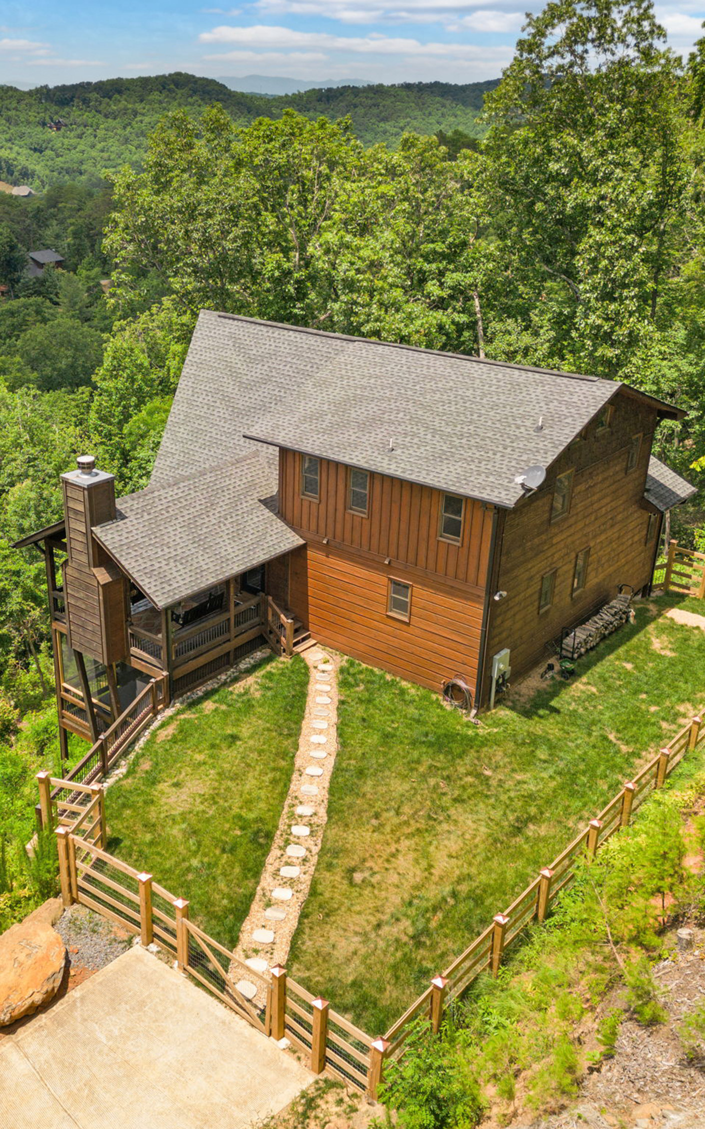 aerial view of home