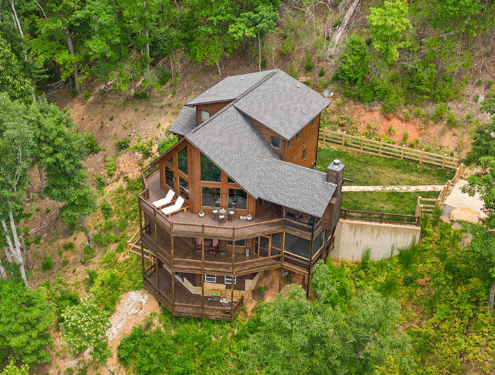 aerial view of home